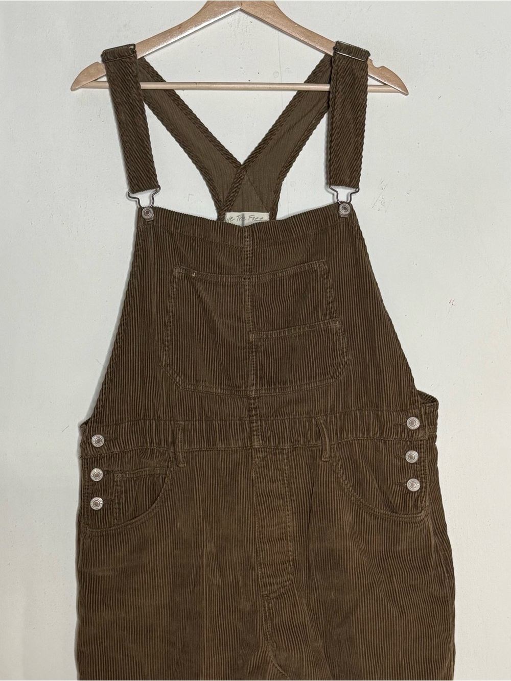 We the Free Free People Brown Corduroy Bib Overall Size L Baggy Loose Casual - Picture 4 of 10